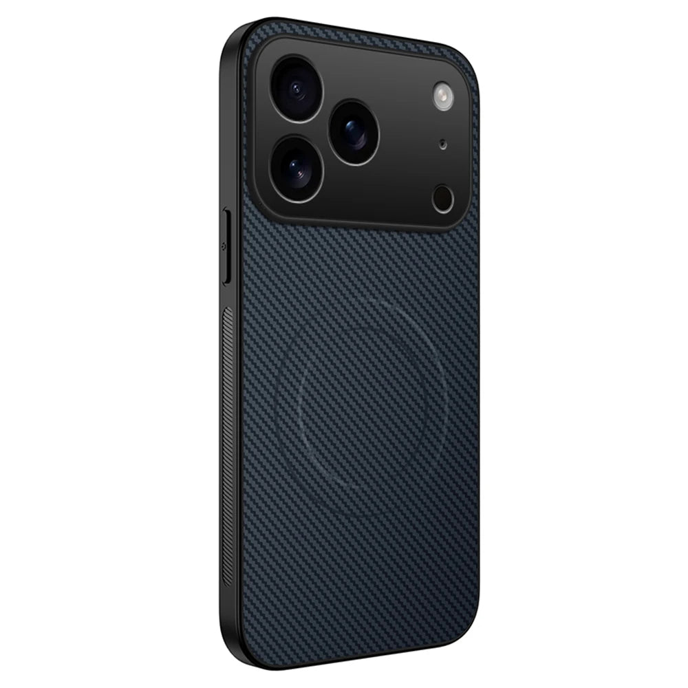 magnetic leather carbon fiber case